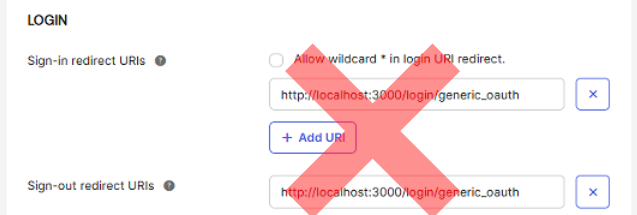 redirect URIs module using localhost wrong